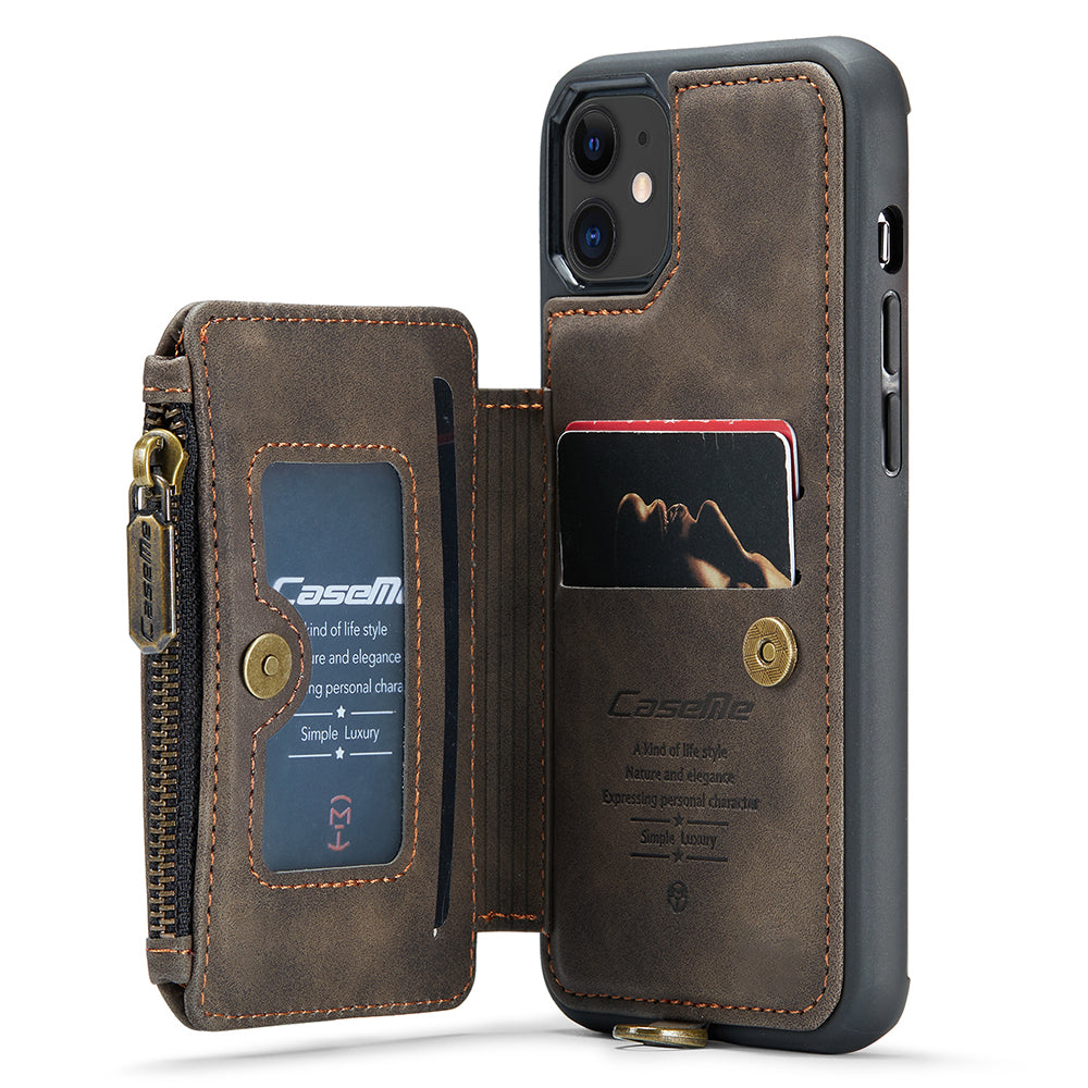 CASEME C20 Series for iPhone 12 mini 5.4 inch PU Leather Coated TPU Zipper Pocket Case RFID Blocking Wallet Kickstand Protective Phone Cover with Strap CASEME C20 Series for iPhone 12 mini 5.4 inch PU Leather Coated TPU Zipper Pocket Case RFID Blocking Wallet Kickstand Protective Phone Cover with Strap